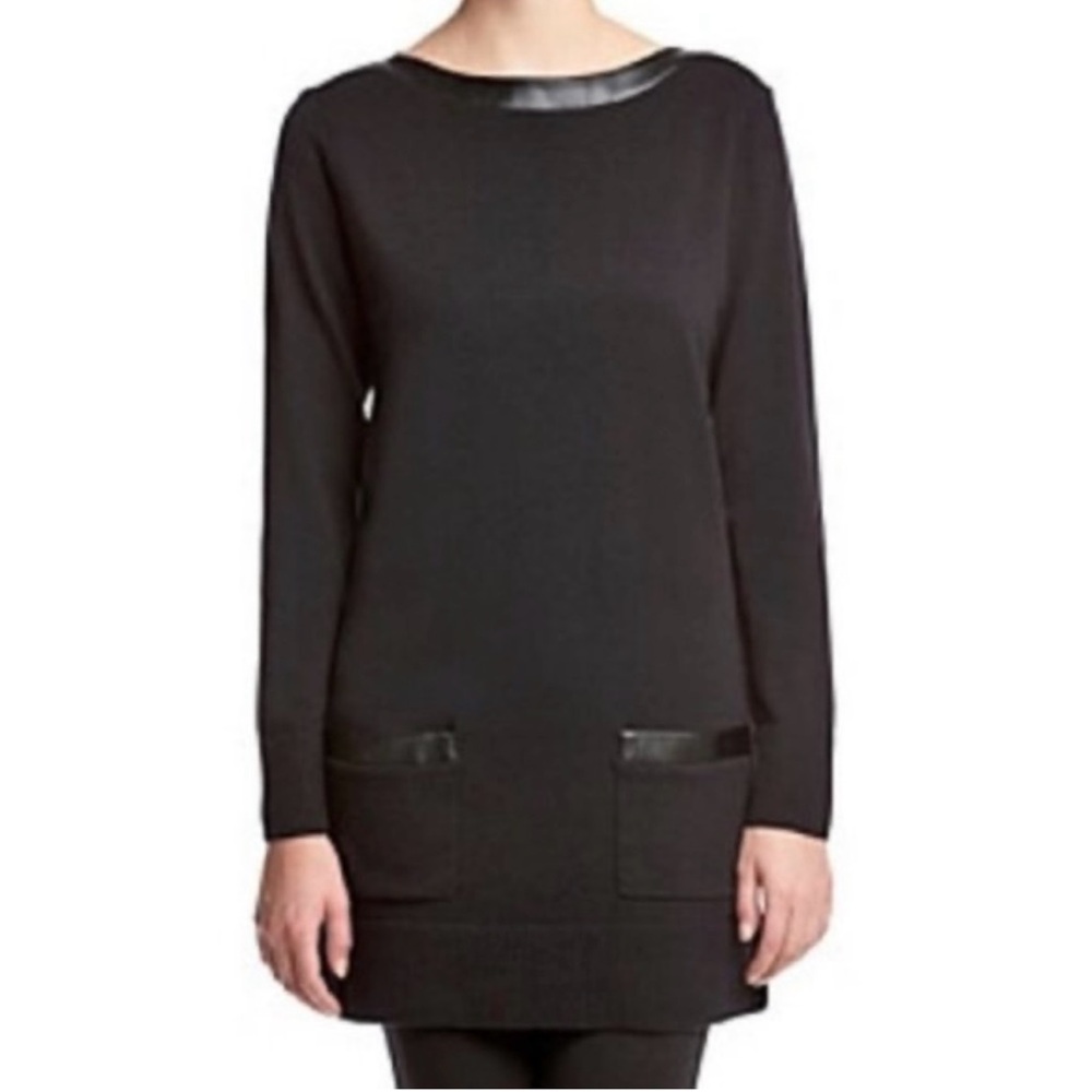 eight eight eight Womens Large Sweater Dress Long‎ Sleeve Heather Black Pockets